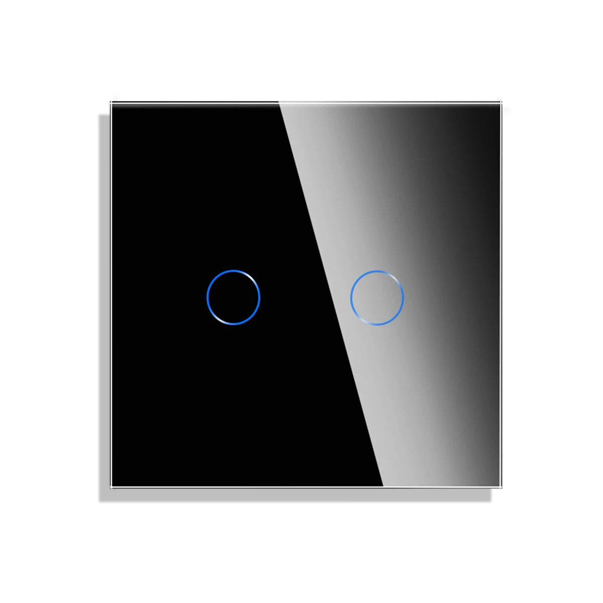 Waterproof Glass Panel 1/2/3 switch Black for Touch Wall Switch Function Part DIY with Metal Frame 86mm