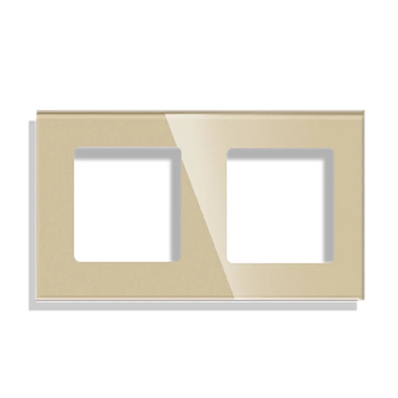 EU European Standard Light Wall Touch Switch Socket Outlet Square Hole Crystal-Glass-Panel DIY-Parts Module 86*86mm