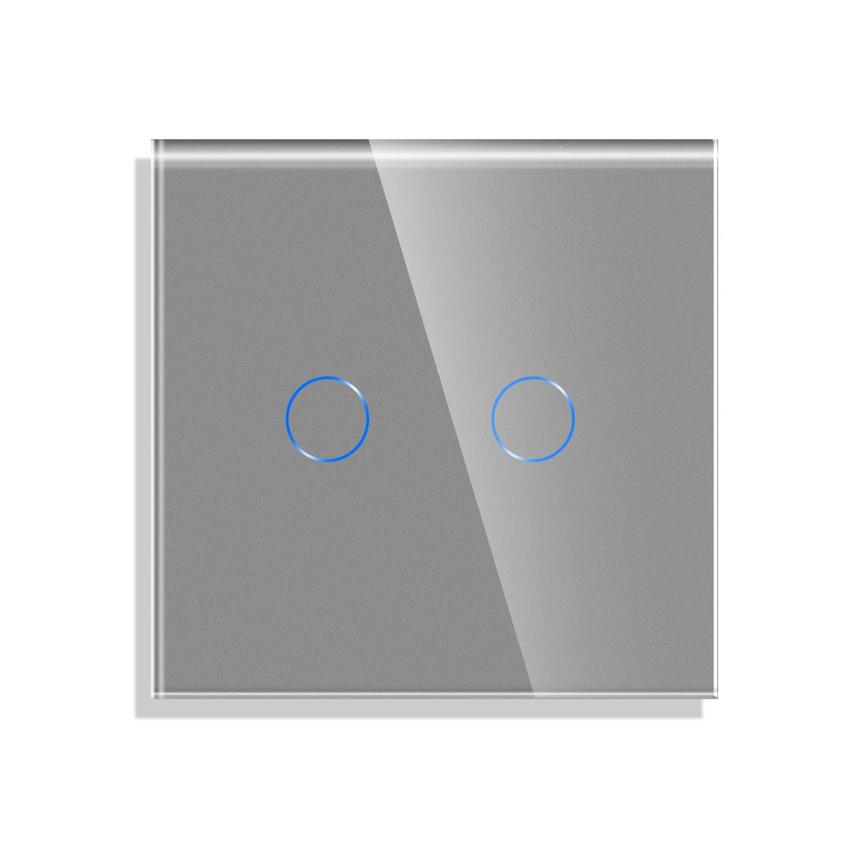 Waterproof Glass Panel 1/2/3 switch Grey for Touch Wall Switch Function Part DIY with Metal Frame 86mm