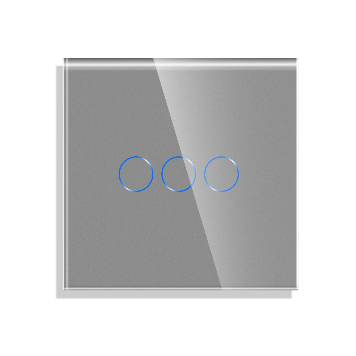 Waterproof Glass Panel 1/2/3 switch Grey for Touch Wall Switch Function Part DIY with Metal Frame 86mm
