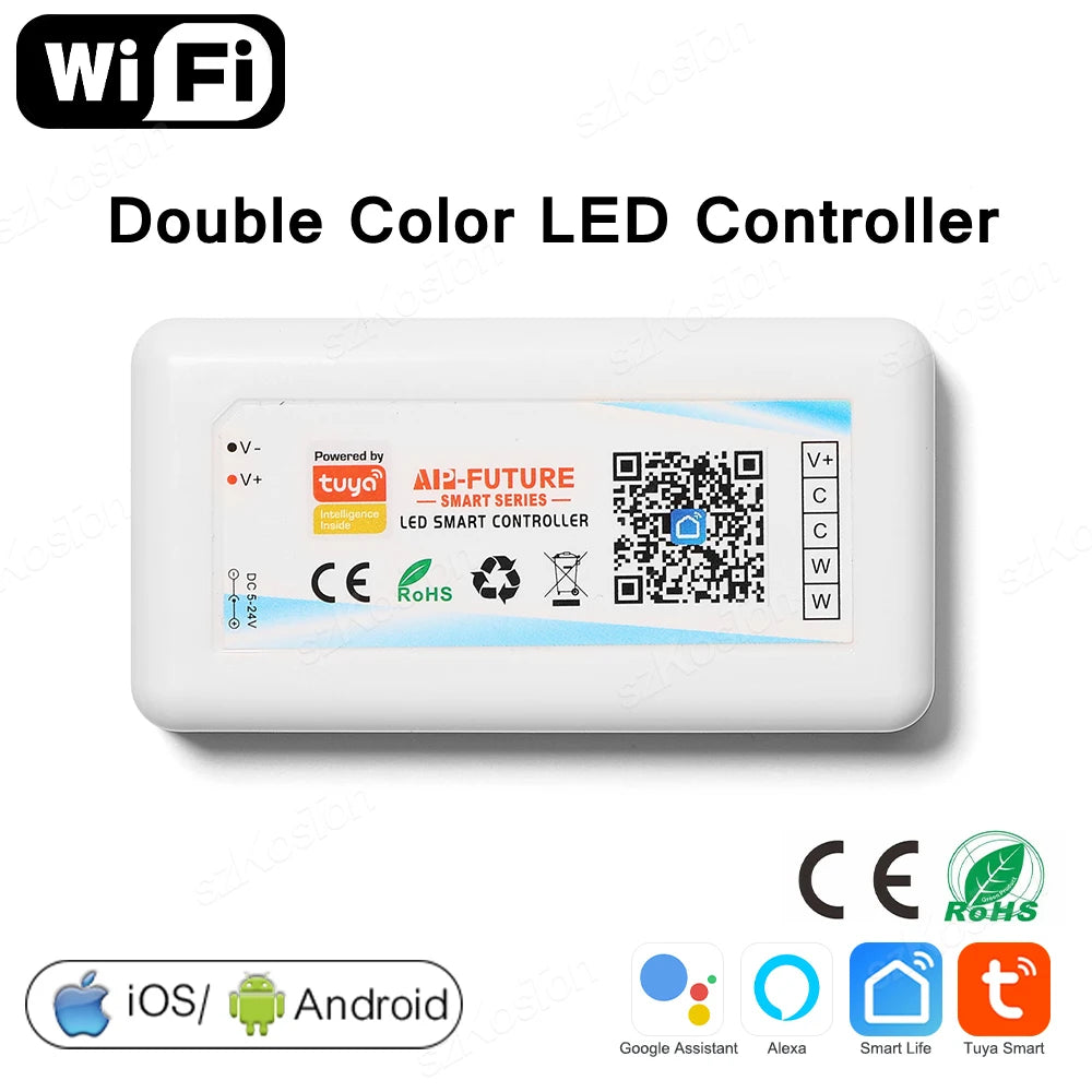 WiFi Smart LED Controller and Dimmer LED Strip Remote Control Works with Alexa Google