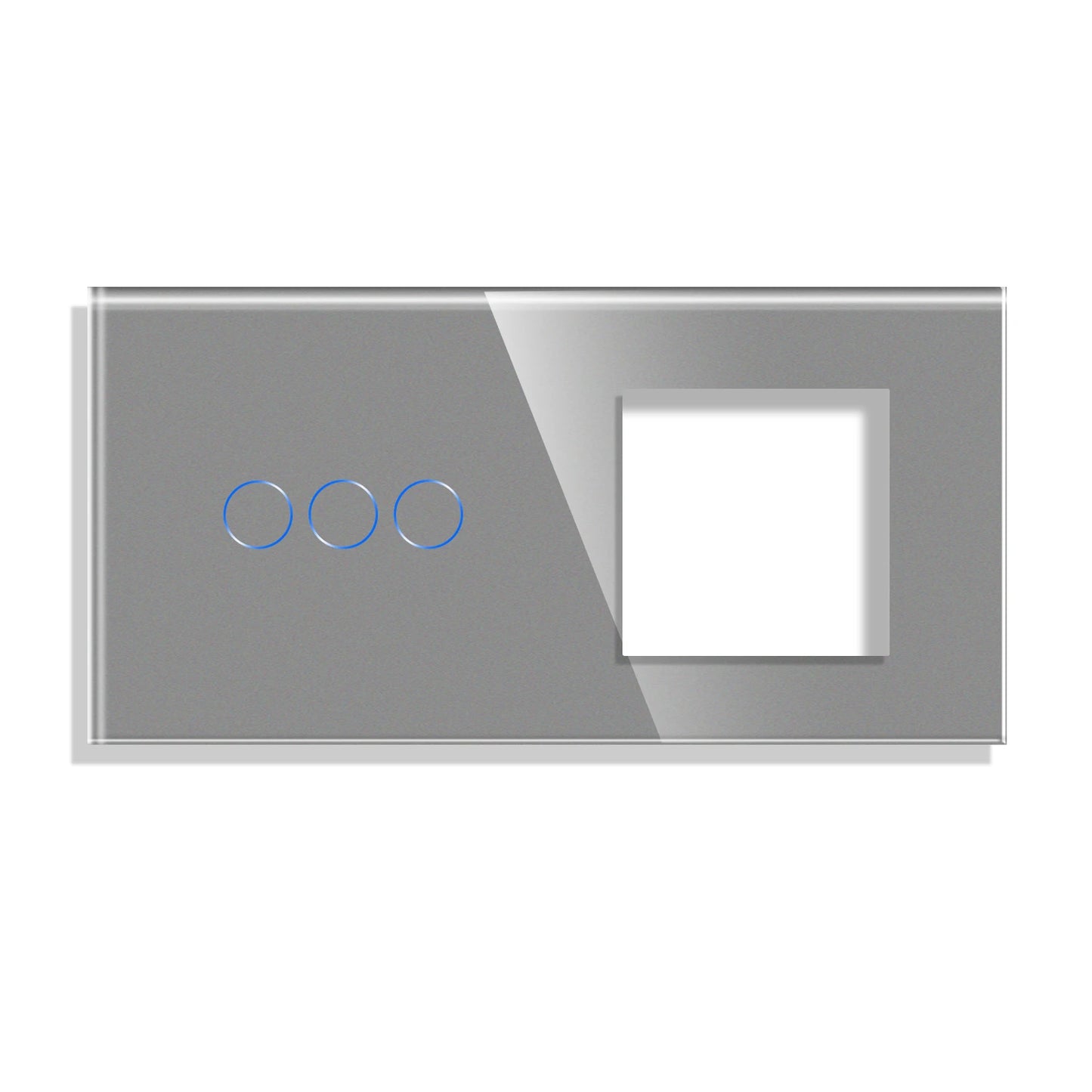 Toughened Glass Panel And Socket Frame,Three Color Panel 86*157mm