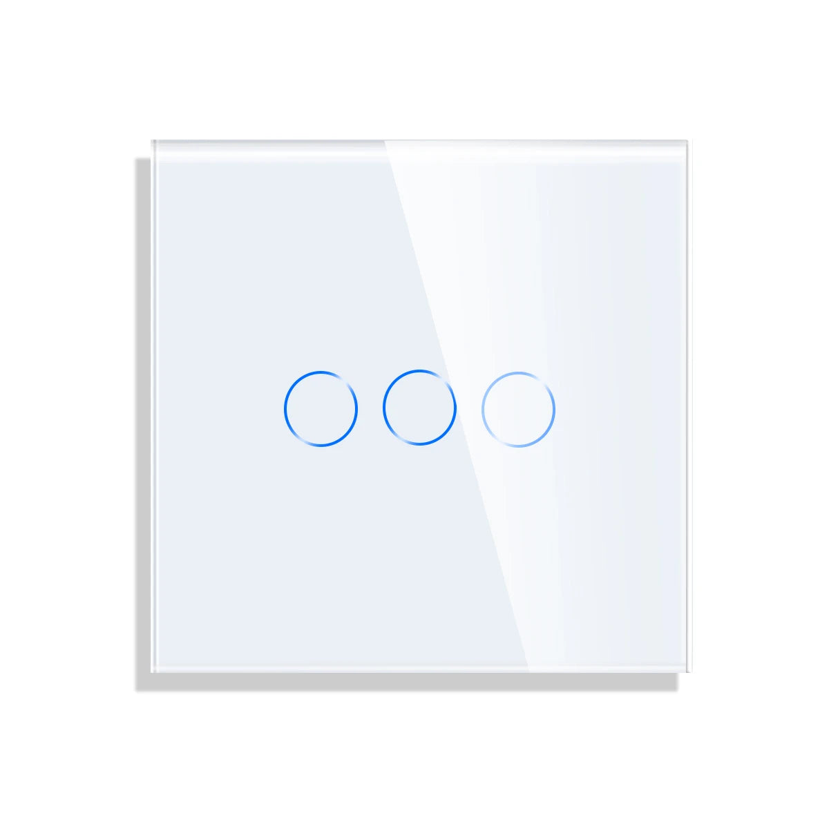 Waterproof Glass Panel 1/2/3 switch White  for Touch Wall Switch Function Part DIY with Metal Frame 86mm