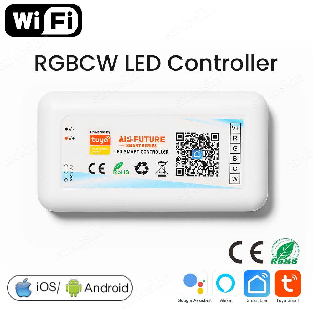 WiFi Smart LED Controller and Dimmer LED Strip Remote Control Works with Alexa Google